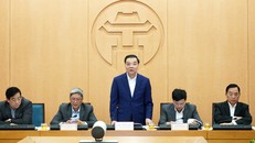 Chủ tịch UBND thành phố Hà Nội Chu Ngọc Anh phát biểu tại cuộc họp. Ảnh: Báo Hà Nội Mới