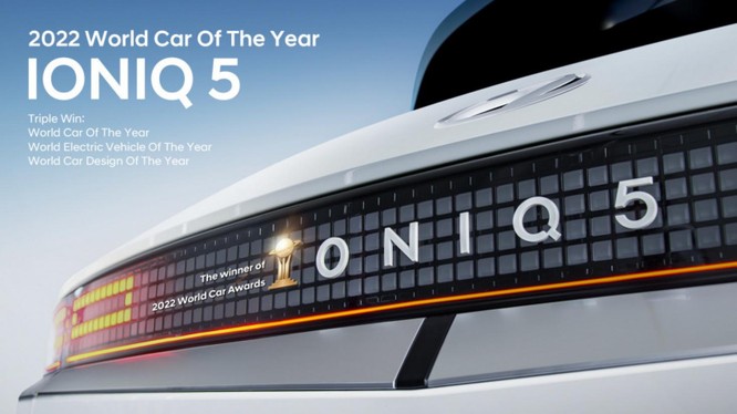 Ioniq 5 của Hyundai giành 3 giải thưởng ô tô của năm 2022