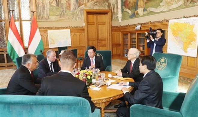 Tổng Bí thư Nguyễn Phú Trọng hội đàm riêng với Thủ tướng Hungary Viktor Orban.