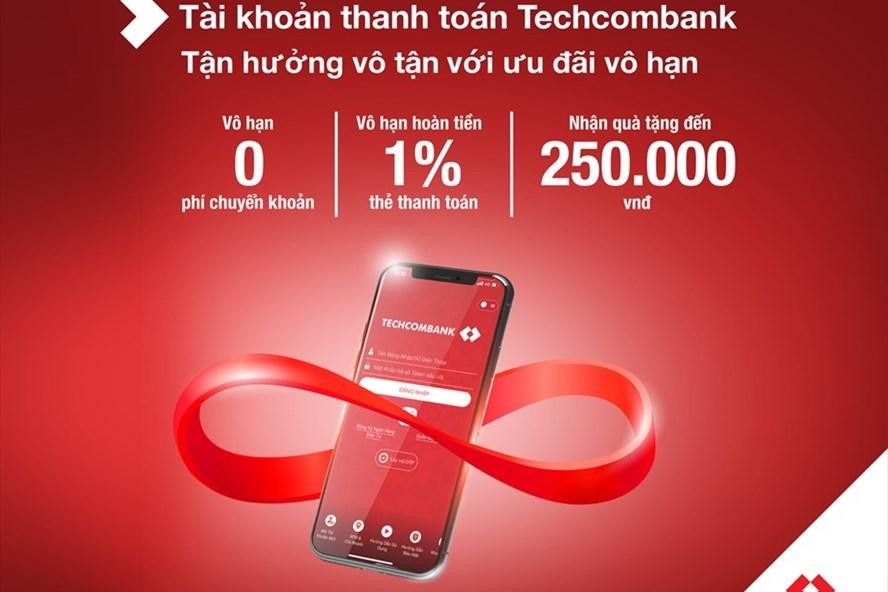 “Trải nghiệm vô tận với ưu đãi vô hạn” và an toàn mùa dịch là thông điệp Techcombank gửi gắm đến khách hàng trong chương trình ưu đãi mở tài khoản hoặc thẻ thanh toán trực tuyến. 