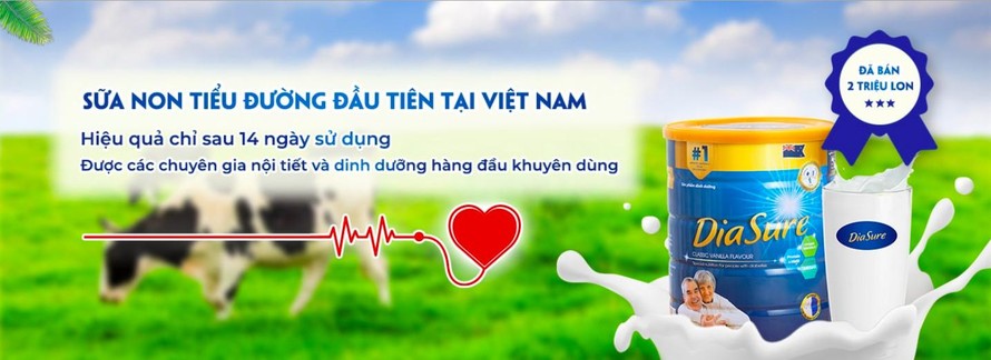 Sản phẩm Sữa non tiểu đường Diasure được quảng cáo “nổ” rằng có công dụng như thuốc điều trị bệnh tiểu đường.