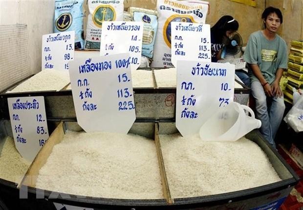 Một cửa hàng bán gạo ở Bangkok, Thái Lan. (Ảnh: AFP/TTXVN)