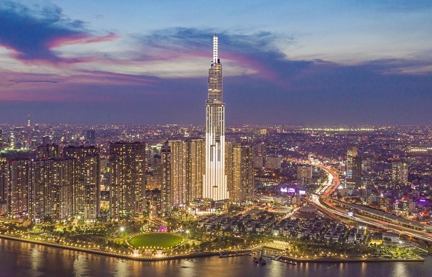 Toàn cảnh tòa nhà Landmark 81 tại TP Hồ Chí Minh. Ảnh minh họa: TTXVN 