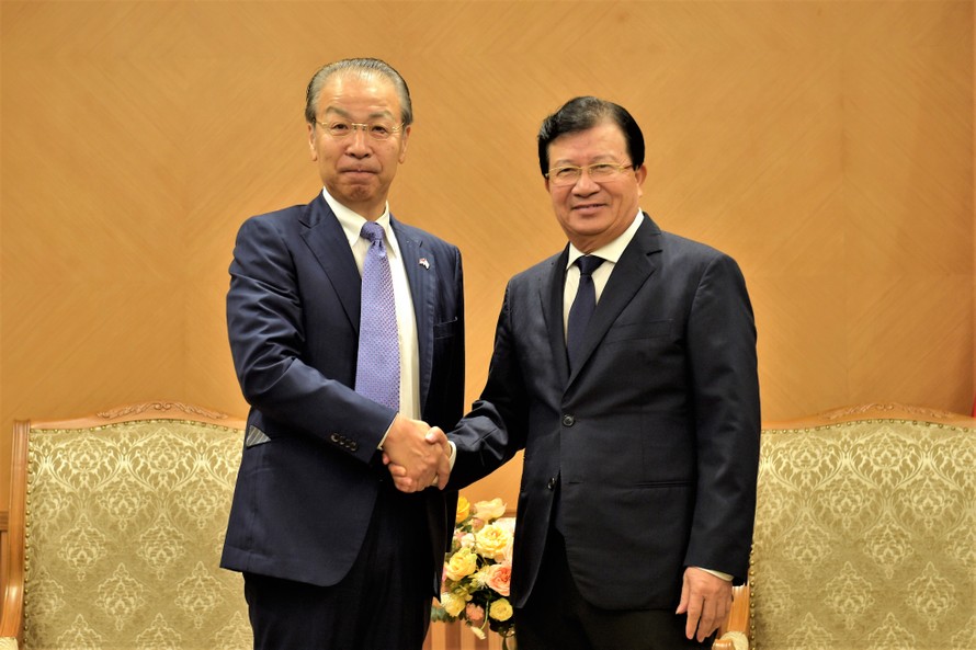 Phó Thủ tướng Trịnh Đình Dũng tiếp ông Hiroshi Hosoi, Chủ tịch, Tổng Giám đốc Công ty JX NOEX (Nhật Bản). Ảnh: VGP