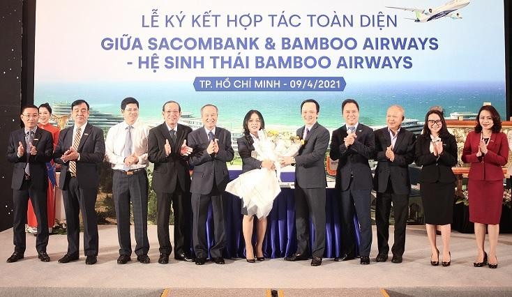 Sự kiện ký kết hợp tác giữa Sacombank và hãng hàng không Bamboo Airways & hệ sinh thái Bamboo Airways đánh dấu bước tiến mới giúp 2 bên nâng cao năng lực cạnh tranh, tối đa hóa hiệu quả kinh doanh và gia tăng tiện ích cho khách hàng.