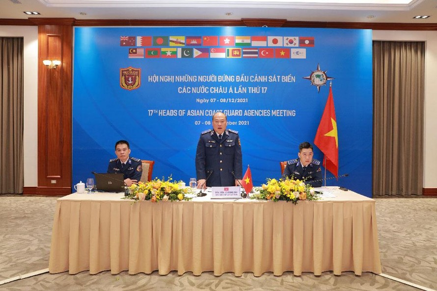 Thiếu tướng Lê Quang Đạo - Tư lệnh Cảnh sát biển Việt Nam phát biểu tại Hội nghị.