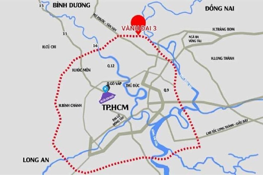Đường Vành đai 3 được khởi công sớm 6 tháng. Nguồn ảnh: Saigon Times 