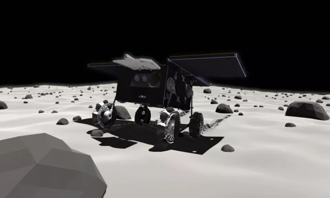 Robot MMX di chuyển trên bề mặt mặt trăng Phobos. - Ảnh: DLR.