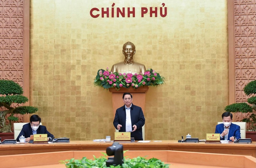 Thủ tướng Phạm Minh Chính điểm lại một số sự kiện quan trọng trong tháng 11/2021. - Ảnh: VGP/Nhật Bắc