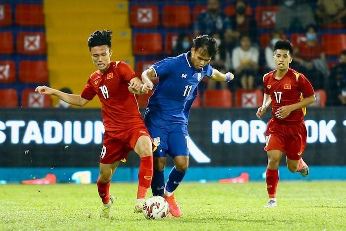 U23 Việt Nam và U23 Thái Lan đụng độ nhau ở ngay trận đầu tiên VCK U23 châu Á 2022. - Ảnh: VFF