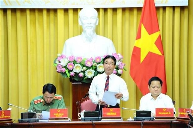 Phó Chủ nhiệm Văn phòng Chủ tịch nước Phạm Thanh Hà chủ trì họp báo.
