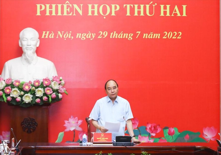 Chủ tịch nước Nguyễn Xuân Phúc phát biểu chỉ đạo.