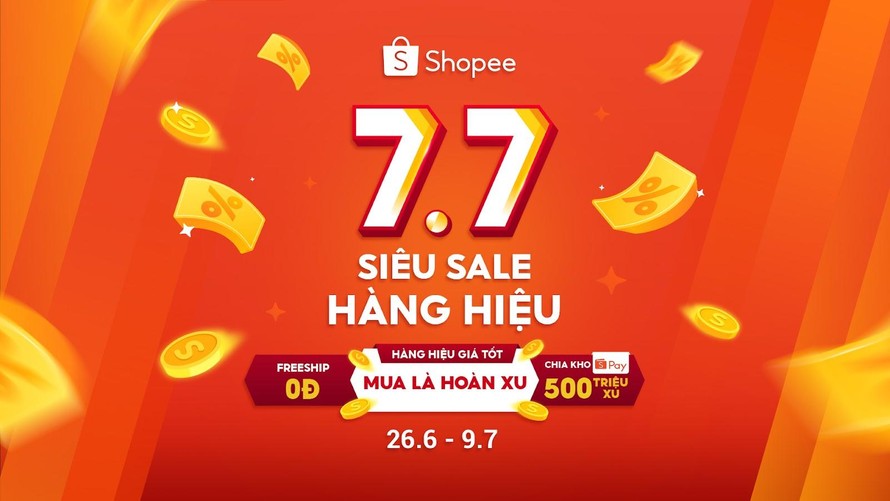 7.7 Siêu Hội Hàng Hiệu mang đến đại tiệc hàng chính hãng ưu đãi lên đến 50% cho người dùng Shopee