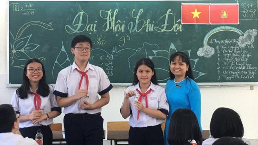 Giáo viên Trường THCS Lê Anh Xuân quận Tân Phú trong một tiết dạy vào năm 2019. (Ảnh: hcm.edu.vn)