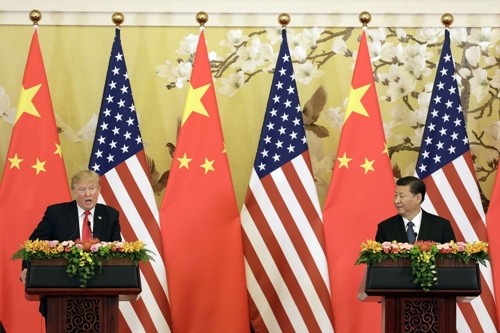 Ông Trump và ông Tập trong một cuộc họp báo tại Bắc Kinh năm ngoái