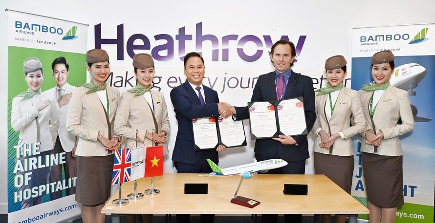Bamboo Airways ký biên bản hợp tác chiến lược với sân bay Quốc tế Heathrow