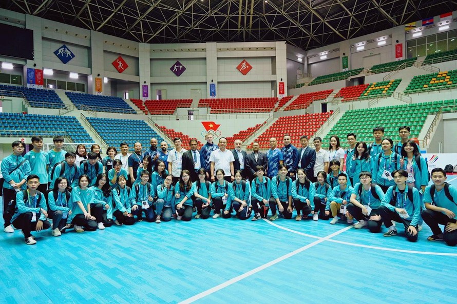 Các TNV tham gia phục vụ thi đấu môn Futsal nam và nữ SEA Games 31 tại tỉnh Hà Nam.