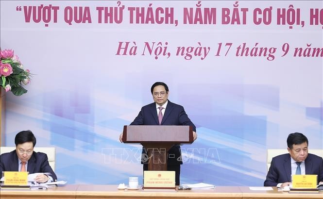 Thủ tướng Phạm Minh Chính phát biểu khai mạc hội nghị. Ảnh: TTXVN.