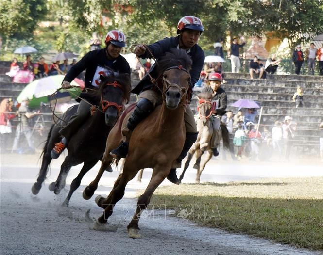 Giải đua ngựa xã Na Hối, huyện Bắc Hà mở rộng lần thứ nhất nằm trong hoạt động Lễ hội mùa đông Bắc Hà 2020. Ảnh minh họa: Quốc Khánh/TTXVN