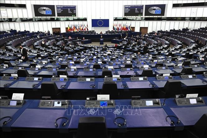 Toàn cảnh phiên họp Nghị viện châu Âu tại Strasbourg, miền đông nước Pháp, ngày 20/10/2021. Ảnh: AFP/TTXVN