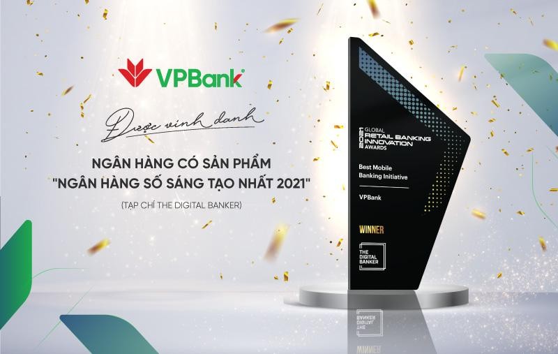 VPBank là đại diện duy nhất của Việt Nam nhận giải thưởng 'Ngân hàng số sáng tạo nhất 2021'