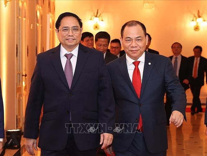 Thủ tướng Phạm Minh Chính đến dự Lễ trao giải thưởng VinFuture. Ảnh: Dương Giang/TTXVN
