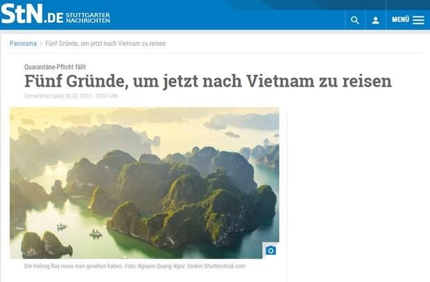 Bài viết ca ngợi vẻ đẹp của Việt Nam trên báo Stuttgarter Nachrichten của Đức.