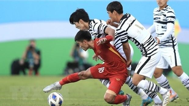 U23 Hàn Quốc có nguy cơ bị loại sau trận hòa U23 Việt Nam. (Ảnh: TTXVN phát)