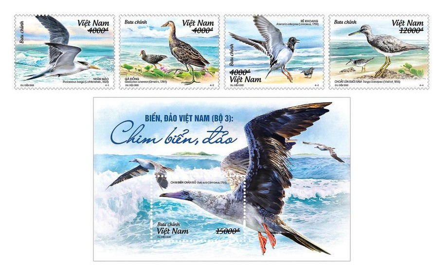 Bộ tem "Biển, đảo Việt Nam (bộ 3): Chim biển, đảo". Ảnh: ictvietnam.vn