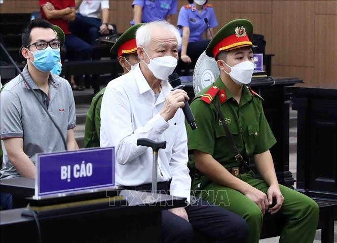 Bị cáo Nguyễn Văn Minh khai báo trước Tòa ngày 15/8. Ảnh minh hoạ: Phạm Kiên/TTXVN