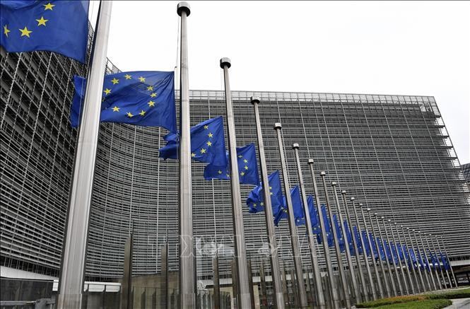 Trụ sở Liên minh châu Âu nơi diễn ra cuộc họp Bộ trưởng Năng lượng 27 quốc gia thành viên Liên minh châu Âu (EU) ở Brussels, Bỉ ngày 9/9. Ảnh: AFP/TTXVN